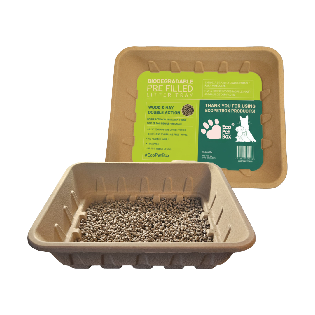 Pre-Filled Disposable Cat Litter Tray — Wood Litter Included