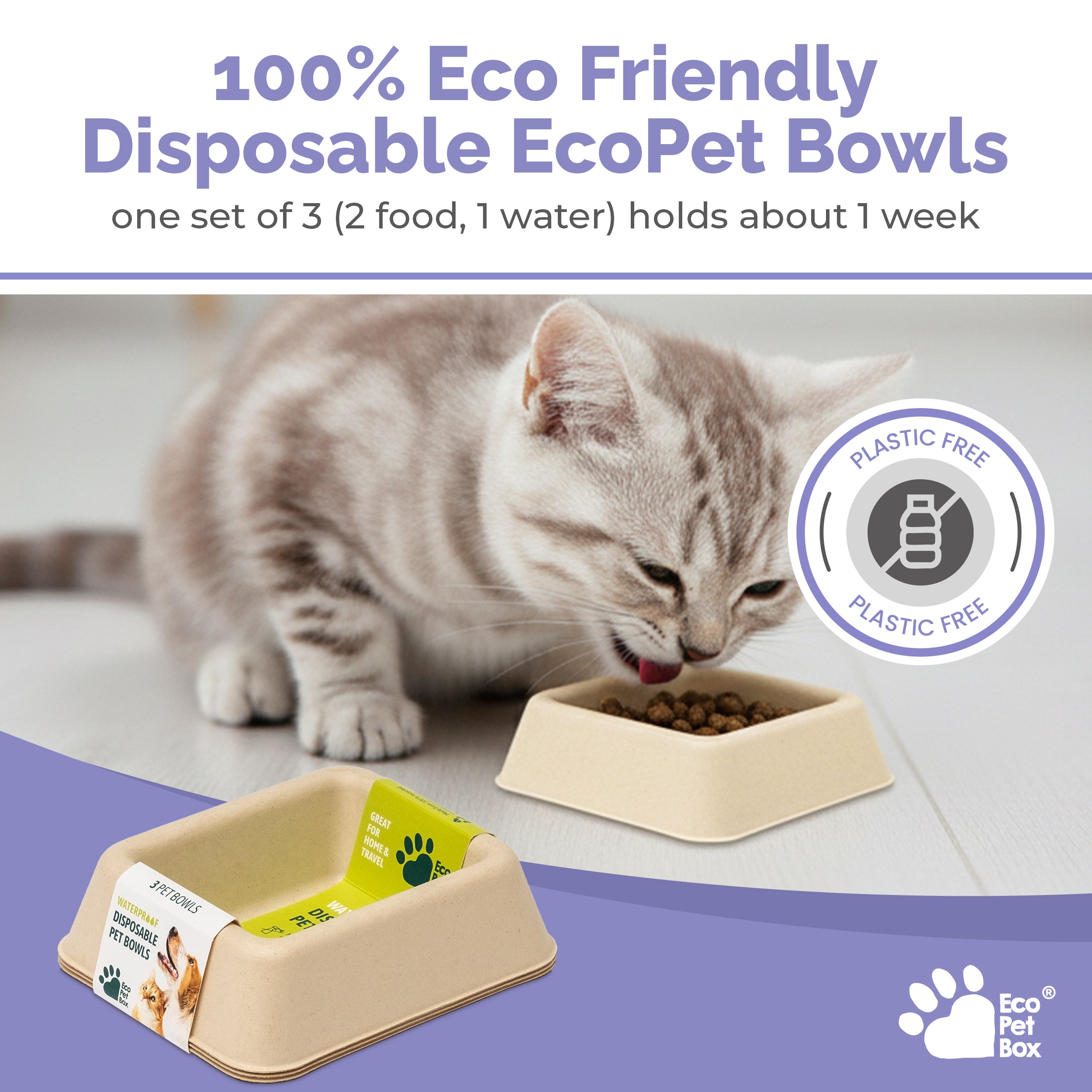 EcoPetBox Disposable Pet Food Bowl