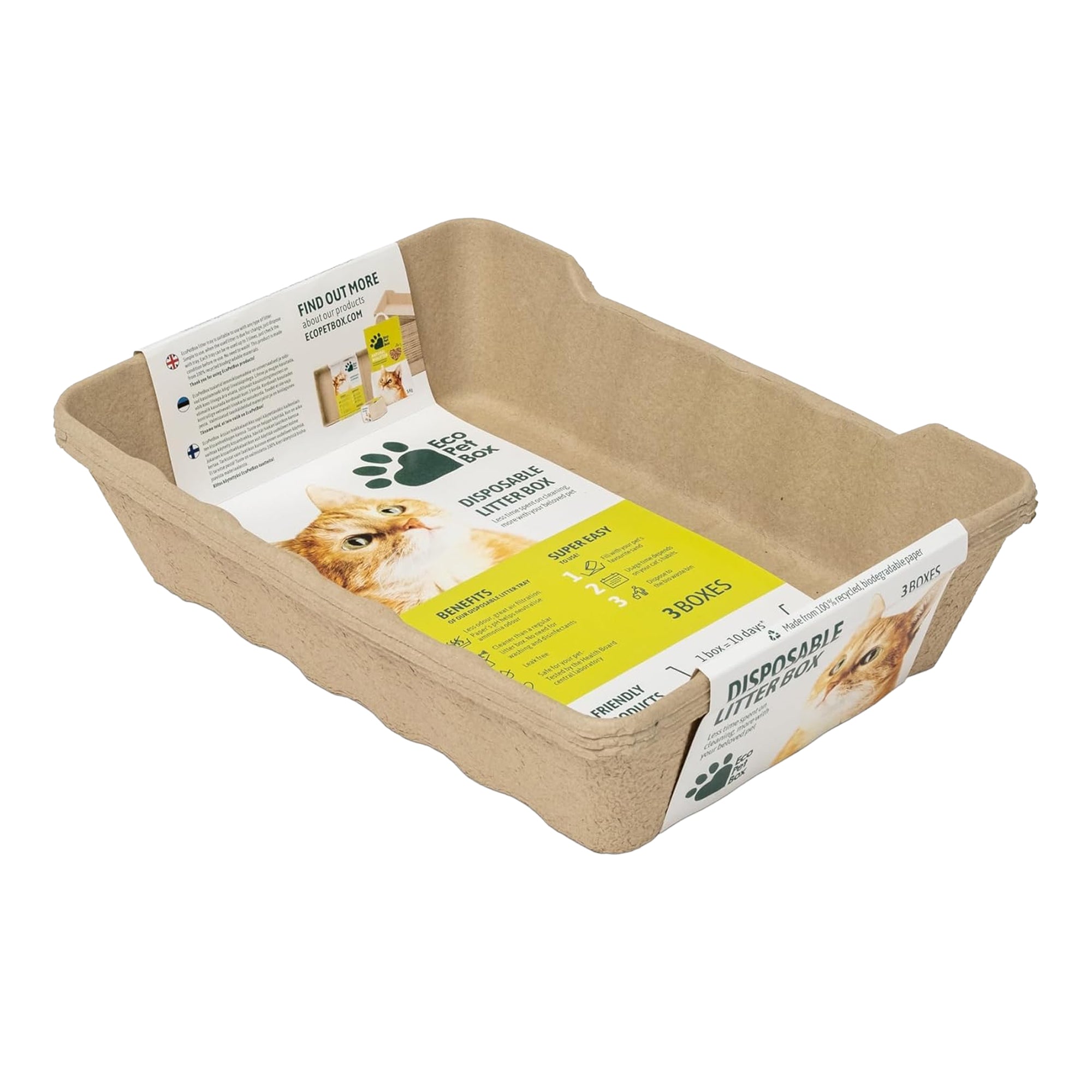 EcoPetBox XL Open Cat LitterTray Highe Edge