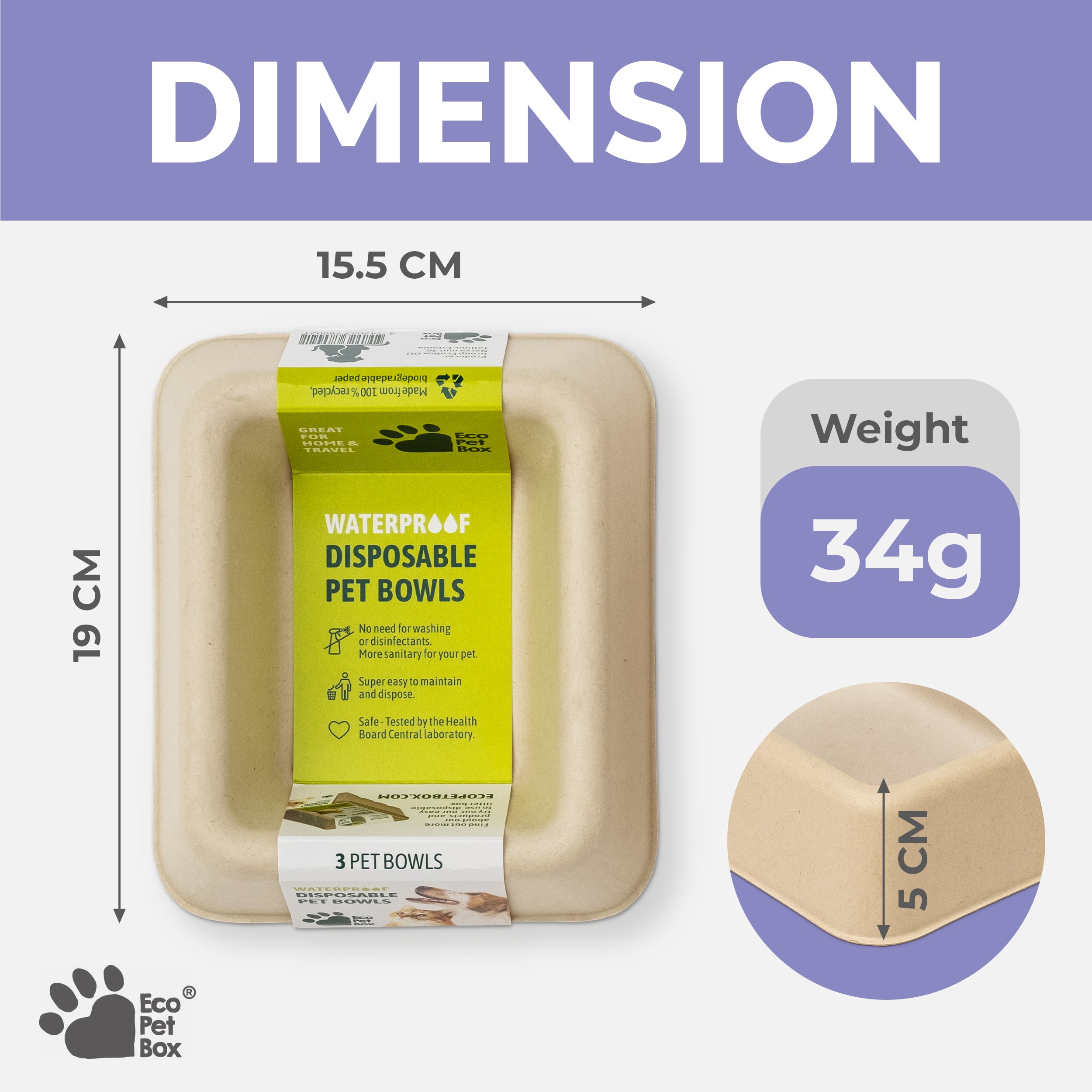 EcoPetBox Disposable Pet Food Bowl