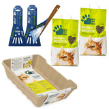 Sparpaket: Recyclebares Katzenpflege Set – Katzentoilette / Streu / Näpfe / Schaufeln