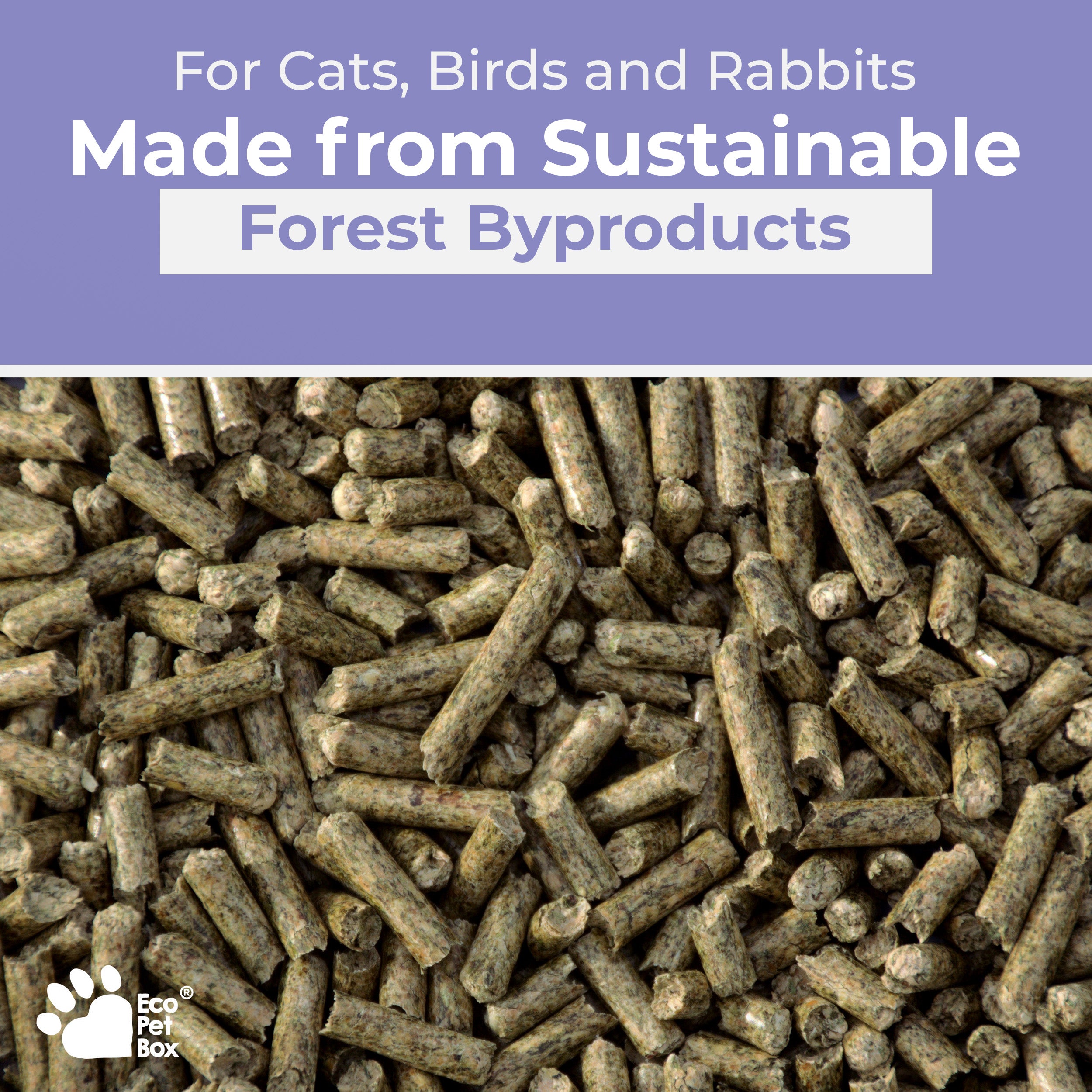 EcoPetBox Compostable Natural Organic Litter for Cats and Birds