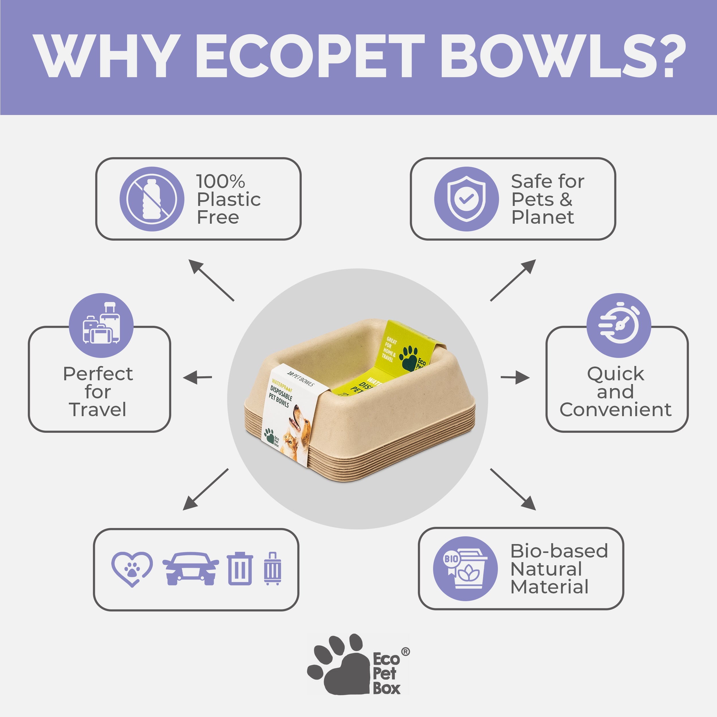 EcoPetBox Disposable Pet Food Bowl