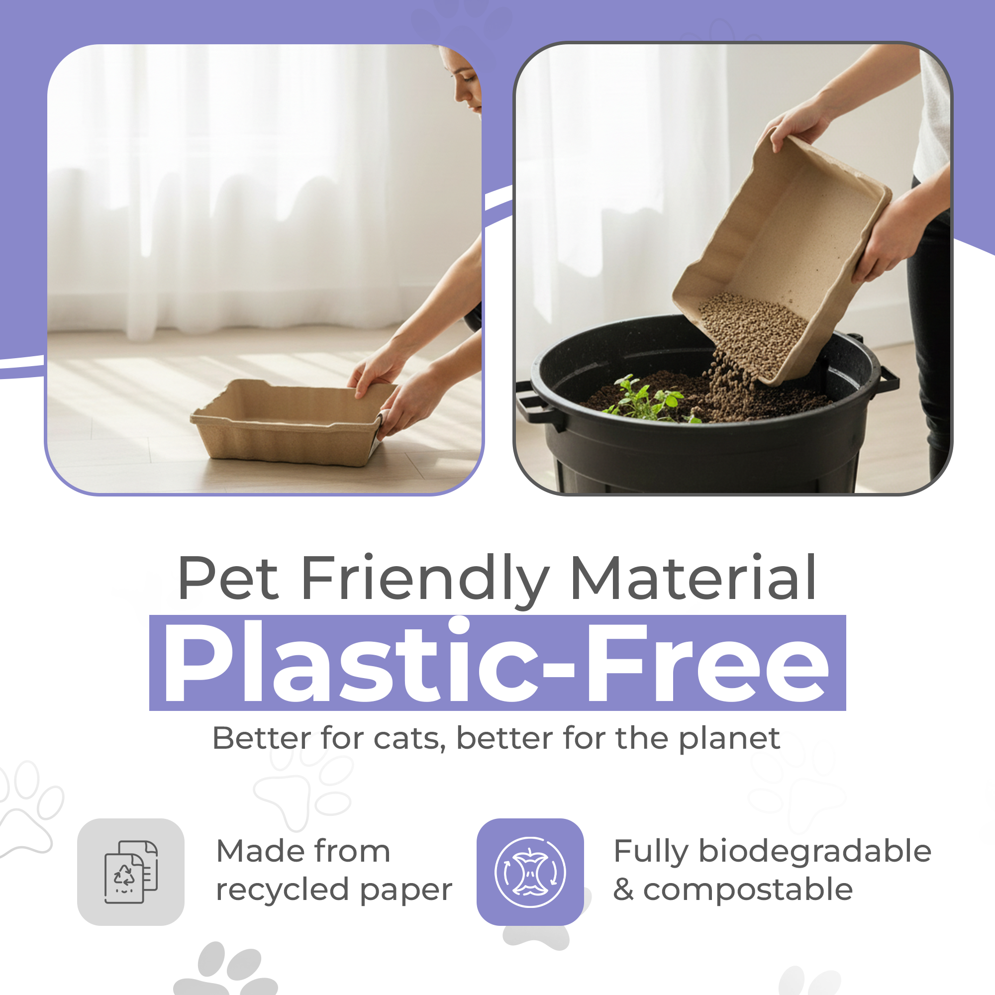 EcoPetBox XL Open Cat LitterTray Highe Edge