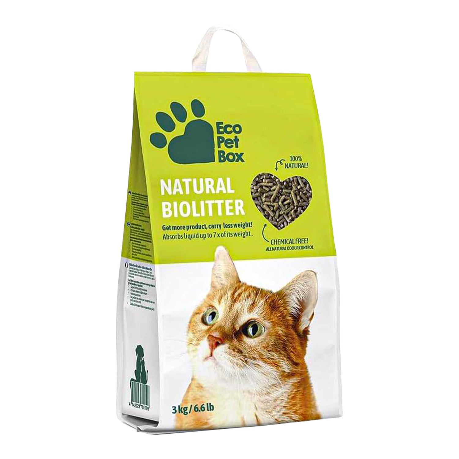 EcoPetBox Compostable Natural Organic Litter for Cats and Birds